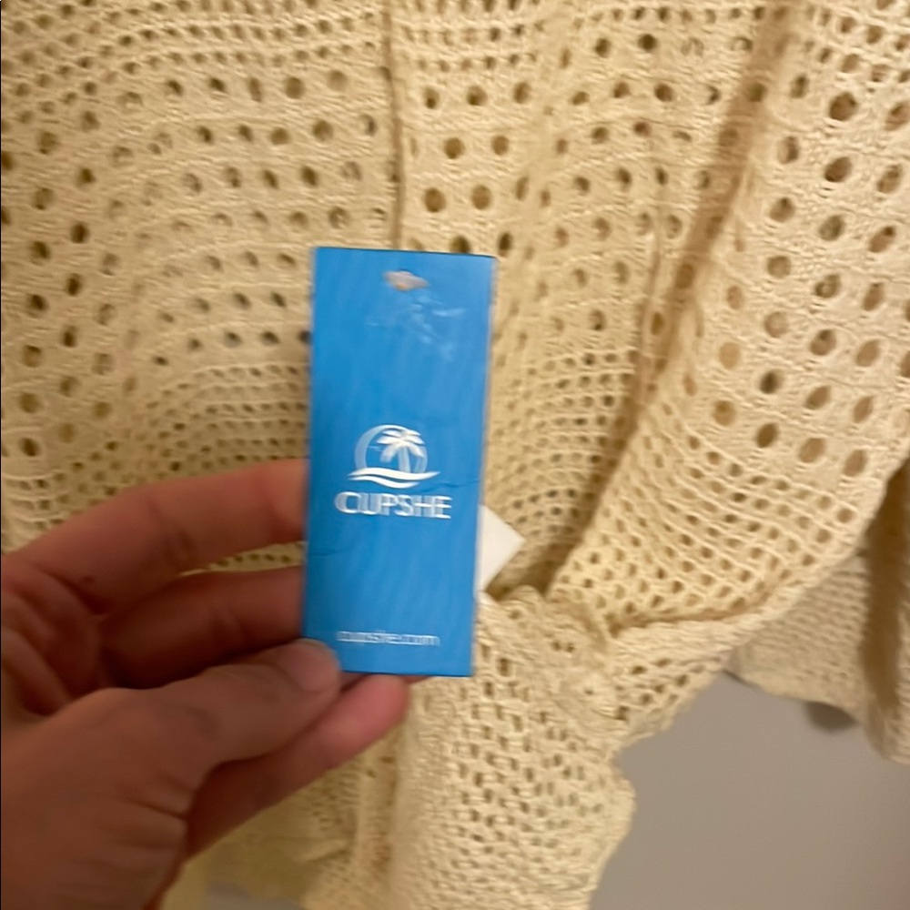 Cupshe bathing suit coverup Cream Knit  small - Picture 2 of 4